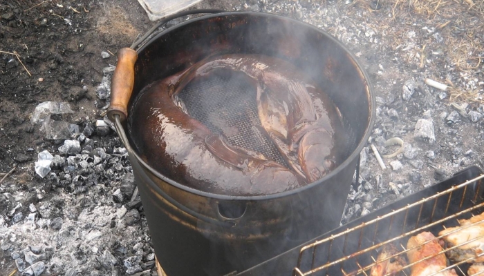 Рыбка в процессе готовки